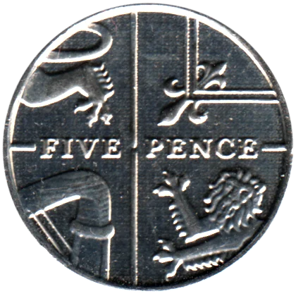 5 pence, 2015 Reverse