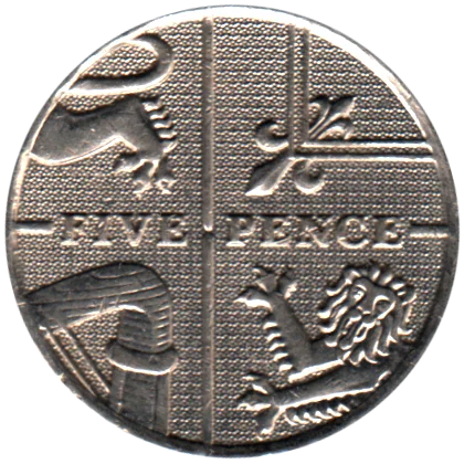5 pence, 2010 Reverse