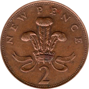 Preview 2 pence, 1977 reverse