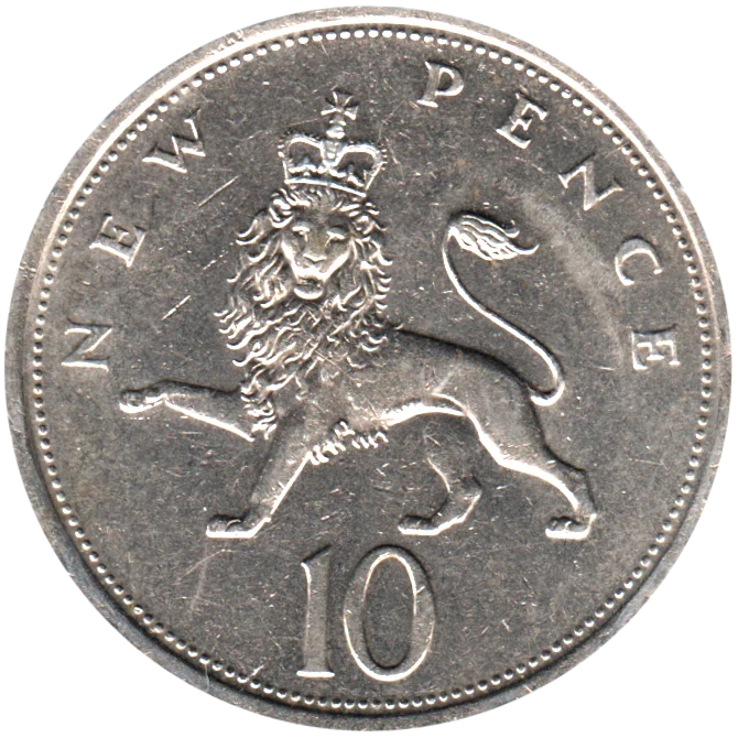 10 pence, 1976 Reverse