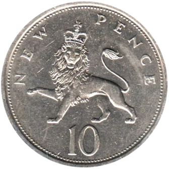 Preview 10 pence, 1976 reverse