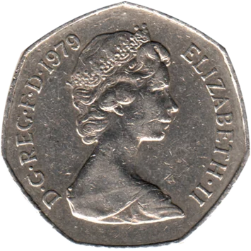 Preview 50 pence, 1979 obverse