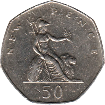 Preview 50 pence, 1979 reverse