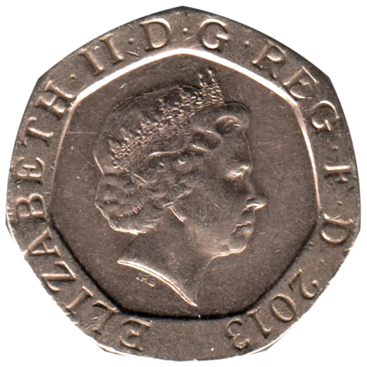 20 pence, 2013 Obverse