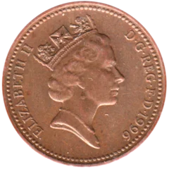 Preview 1 penny, 1996 obverse