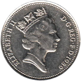 Preview 5 pence, 1989 obverse
