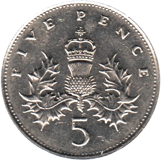 5 pence, 1989 Reverse