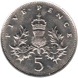 Preview 5 pence, 1989 reverse