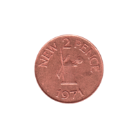 Preview 2 pence, 1971 reverse