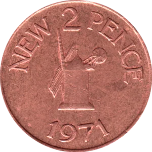 Preview 2 pence, 1971 reverse