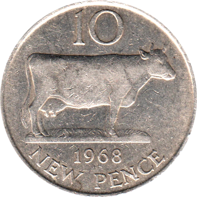 10 pence, 1968 Reverse