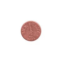 Preview ½ penny, 1971 reverse