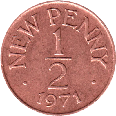 Preview ½ penny, 1971 reverse