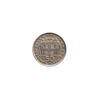 Preview 50 lepta, 1954 reverse