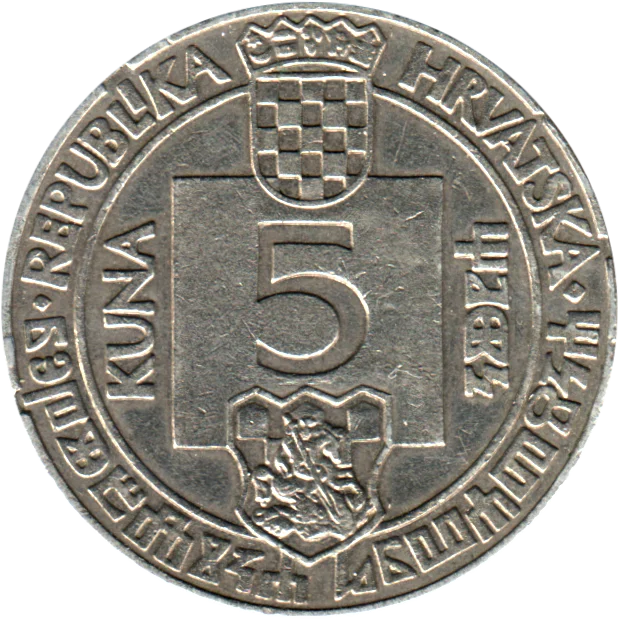 5 Kune, 1994 Reverse