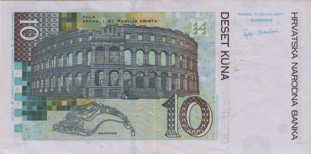 10 Kune, 2001 Obverse