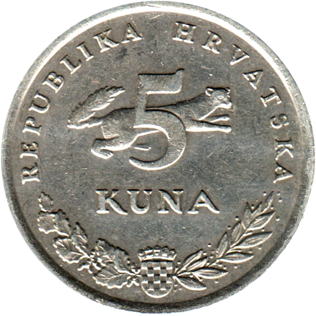 5 Kune, 1996 Reverse