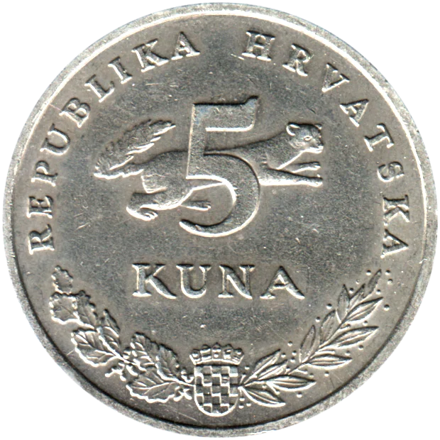 5 Kune, 1993 Reverse