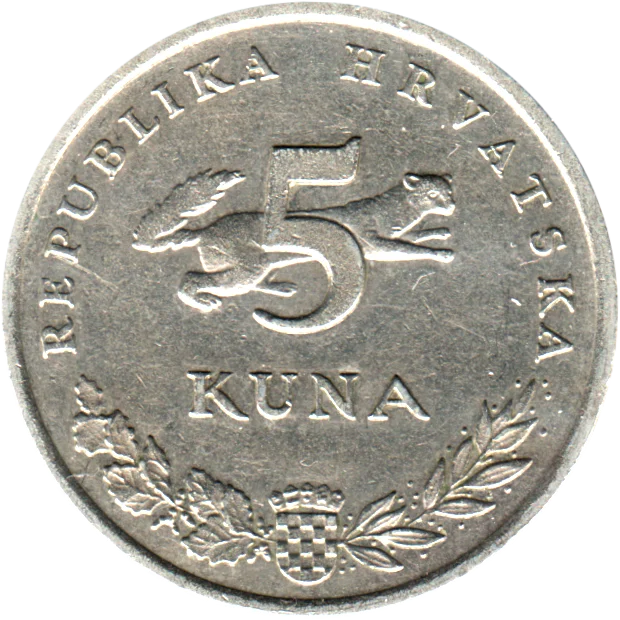 5 Kune, 1995 Reverse