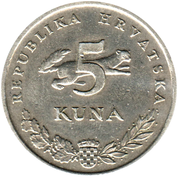 5 Kune, 1994 Reverse