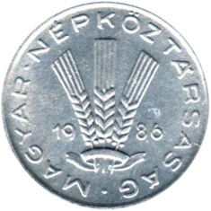 Preview 20 fillér, 1986 obverse