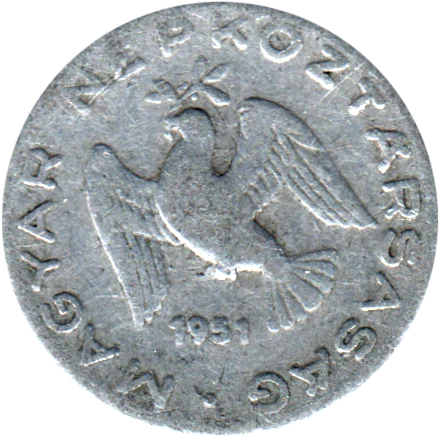 10 fillér, 1951 Obverse