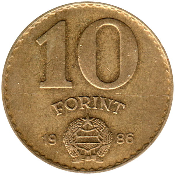10 Forint, 1986 Reverse