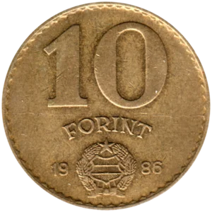 Preview 10 Forint, 1986 reverse