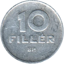 Preview 10 fillér, 1965 reverse