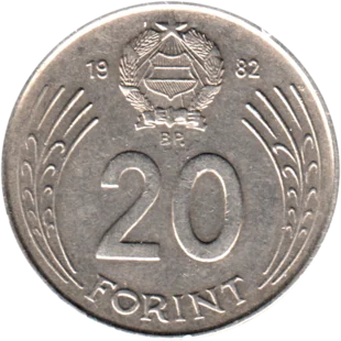 Preview 20 Forint, 1982 reverse