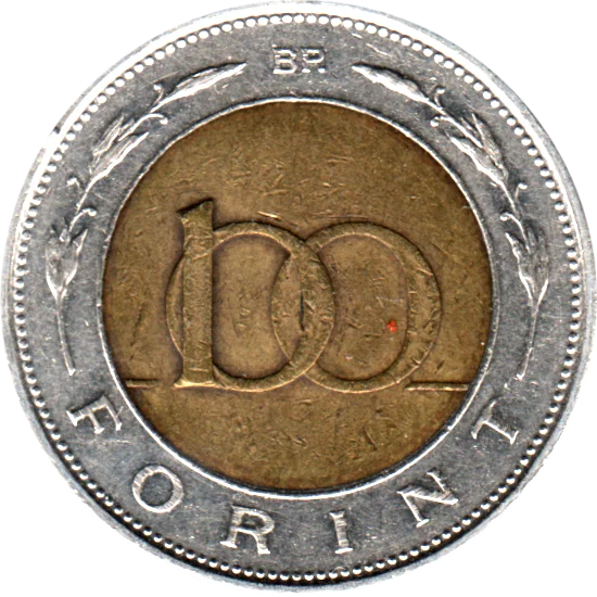 100 Forint, 1998 Reverse
