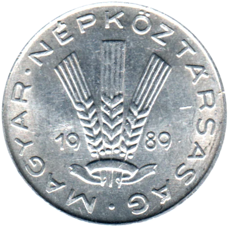 20 fillér, 1989 Obverse