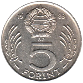 Preview 5 Forint, 1986 reverse