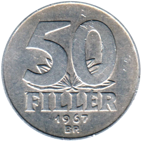 50 fillér, 1967 Reverse