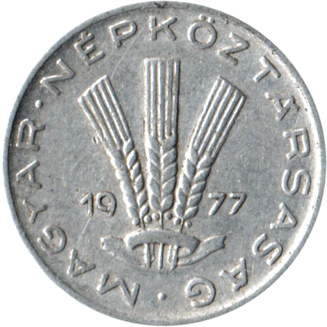 20 fillér, 1977 Obverse