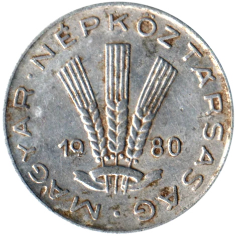 20 fillér, 1980 Obverse