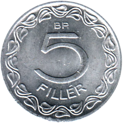 5 fillér, 1965 Reverse