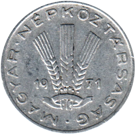20 fillér, 1971 Obverse