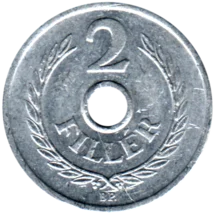 Preview 2 fillér, 1963 reverse