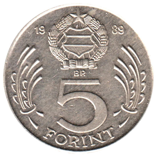 5 Forint, 1989 Reverse