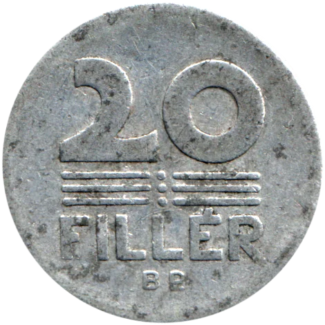 20 fillér, 1968 Reverse