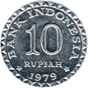 Preview 10 Rupiah, 1979 reverse