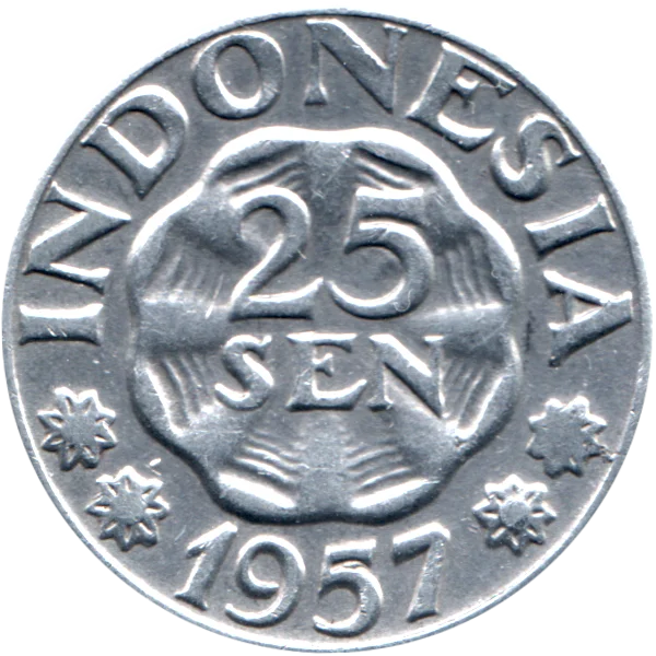 25 sen, 1957 Reverse