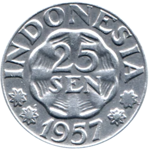 Preview 25 sen, 1957 reverse