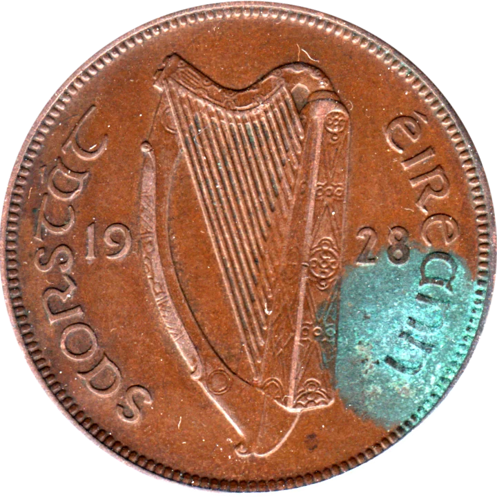 1 pingin, 1928 Obverse