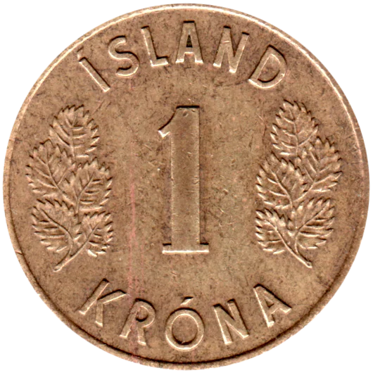 1 Króna, 1965 Reverse