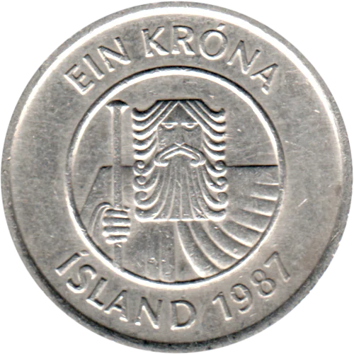 1 Króna, 1987 Obverse