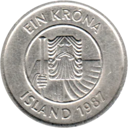 Preview 1 Króna, 1987 obverse