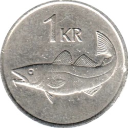 Preview 1 Króna, 1987 reverse