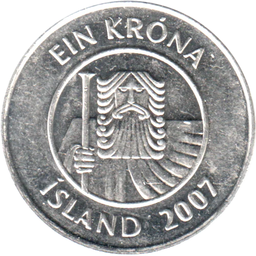 1 Króna, 2007 Obverse